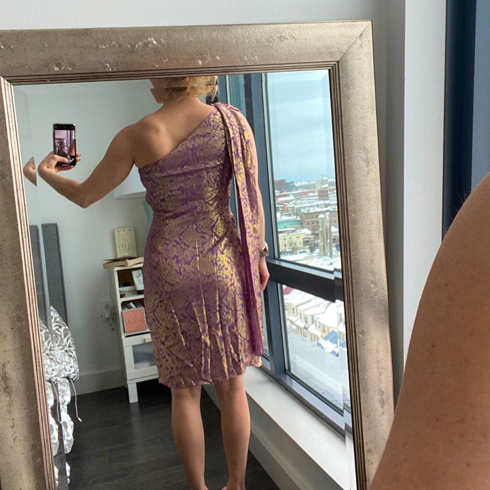 Badgley Mishcka one shoulder cocktail dress - Picture 4 of 10